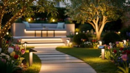 spring garden lighting