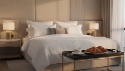 hotel style bedroom