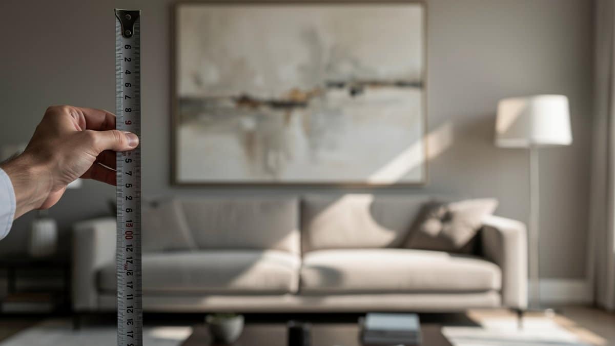 art height above sofa