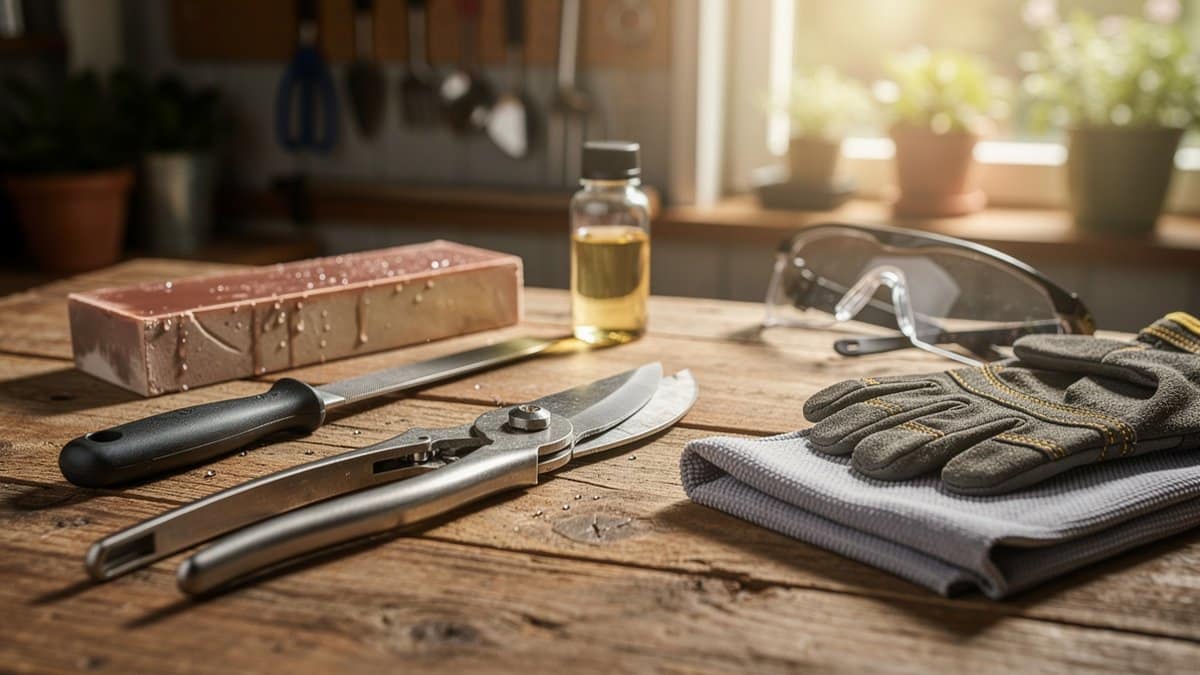 garden shears sharpening