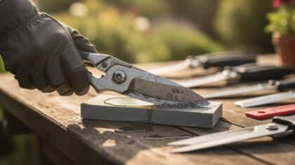 garden shears sharpening