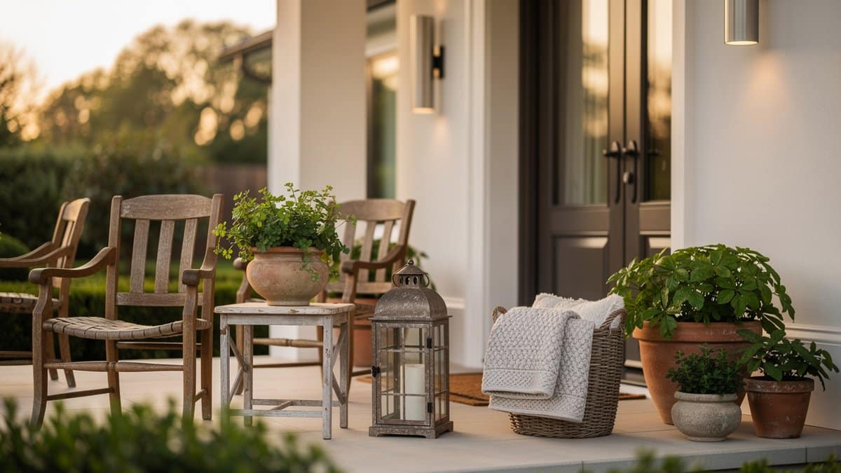 thrifted front porch decor