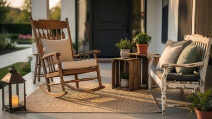 thrifted front porch decor