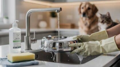 cleaning pet bowls