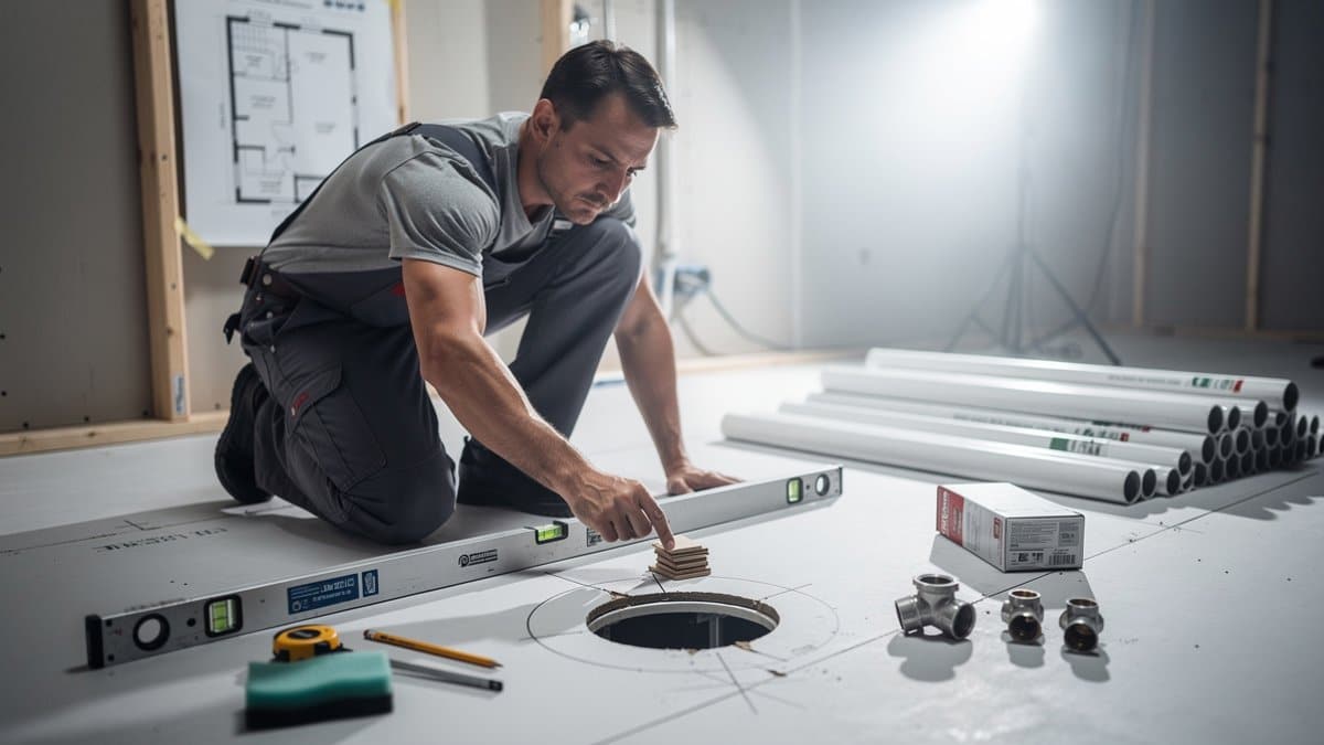 shower drain installation