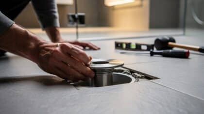 shower drain installation