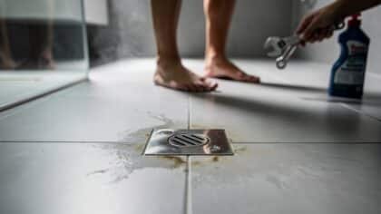 shower drain smells sewage