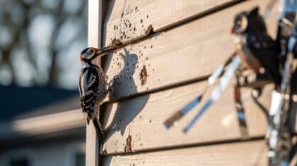 woodpecker damage siding